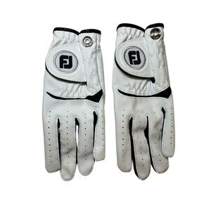 FootJoy Youth Golf Gloves 2 Pair JM Jr Medium White Black Trim No Ball Markers